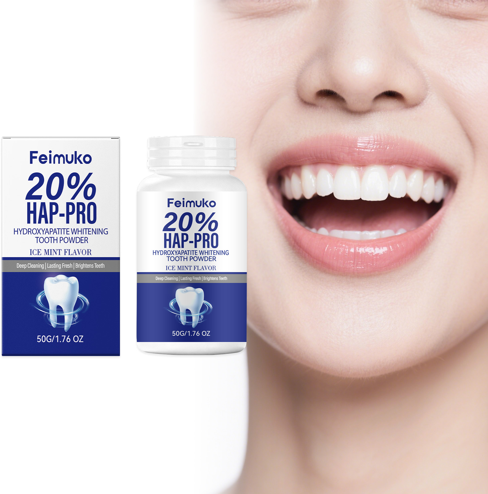 Teeth Whitening Q&M - 20% Hydroxyapatite Tooth Powder Remove Plaque