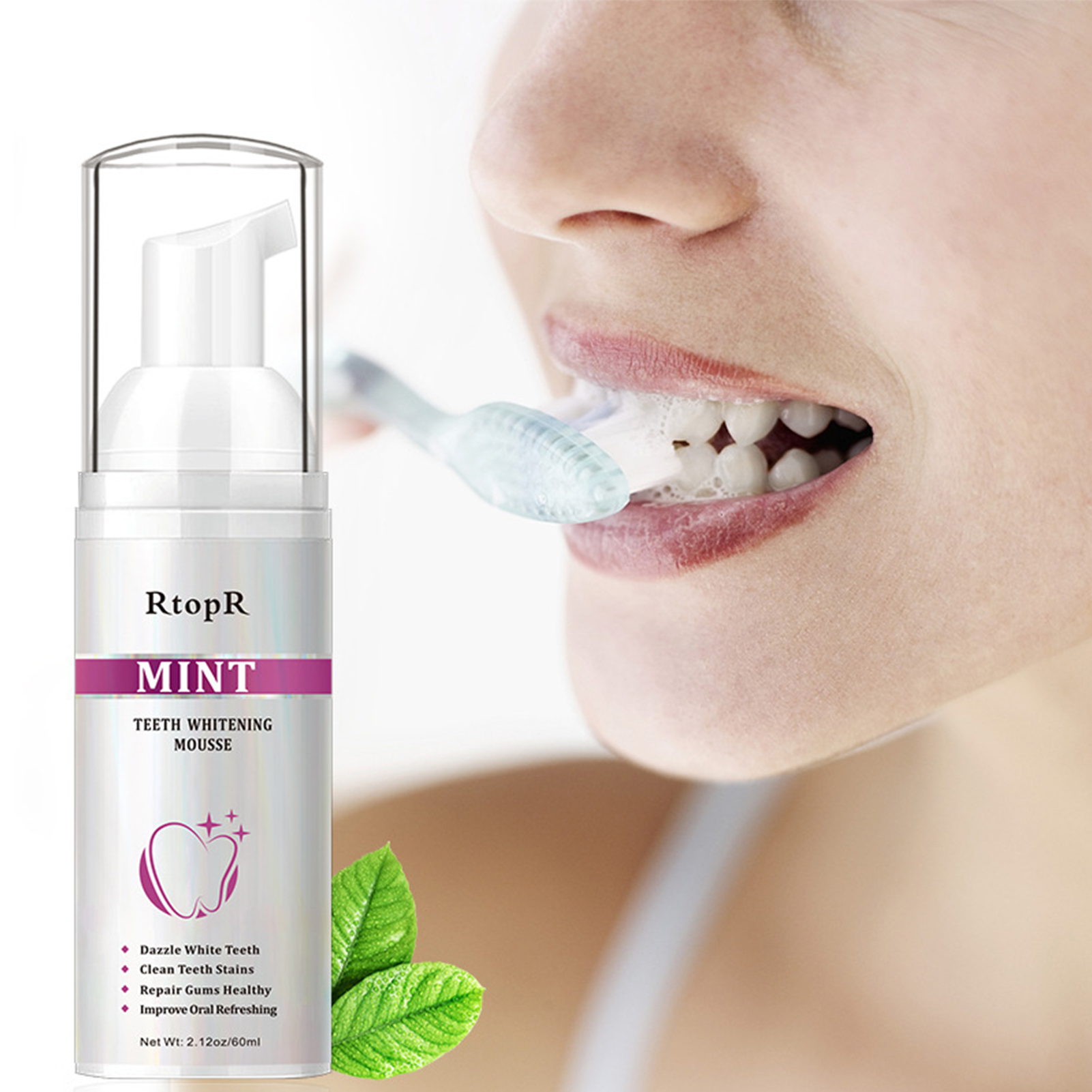 Teeth Whitening Mousse Mint Fo - Teeth Whitening Baking Soda 评论和价格