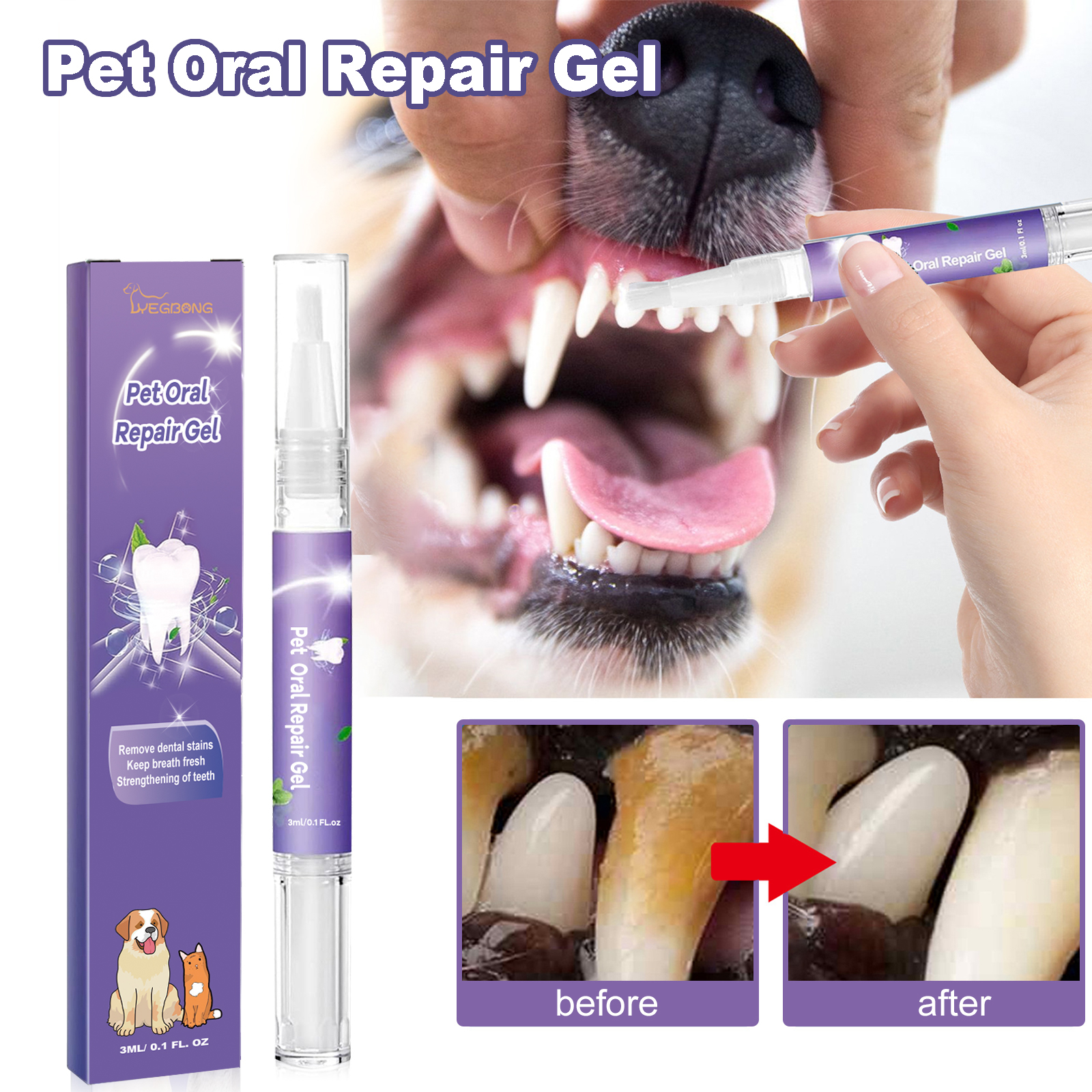Pet Dental Care Gel 3ml Teeth  - Teeth Whitening Baking Soda 评论和价格
