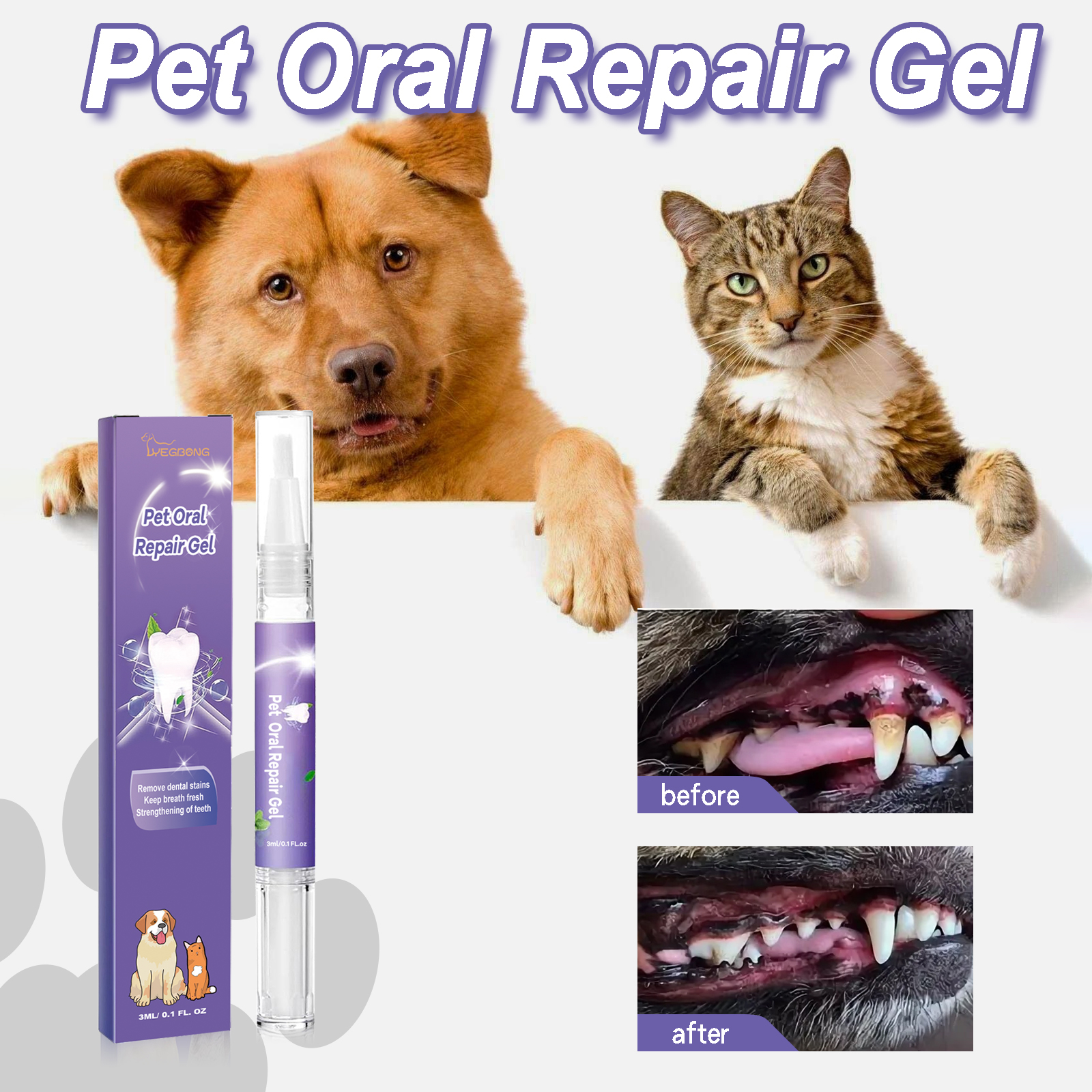 Pet Dental Care Gel 3ml Teeth  - Teeth Whitening Baking Soda 评论和价格