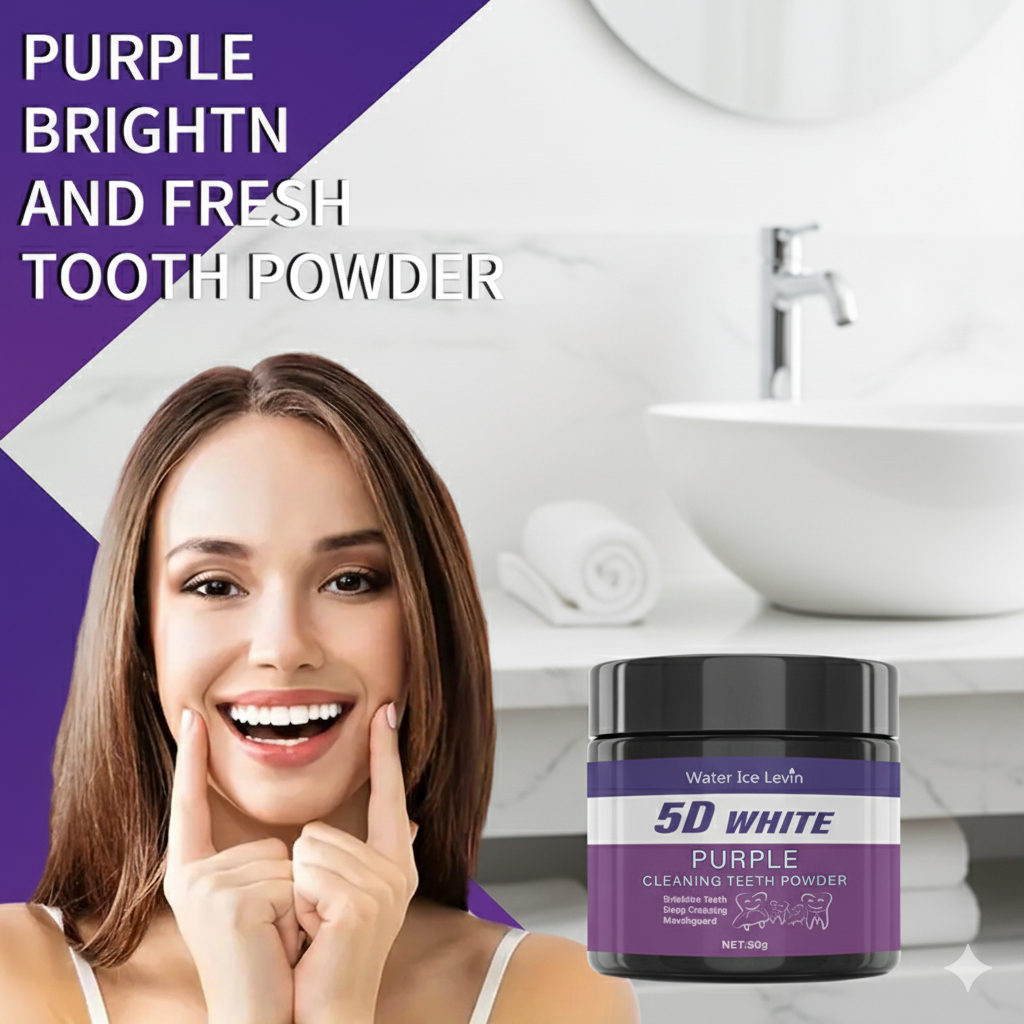 5D White Teeth Powder. Purple  - Teeth Whitening Baking Soda 评论和价格