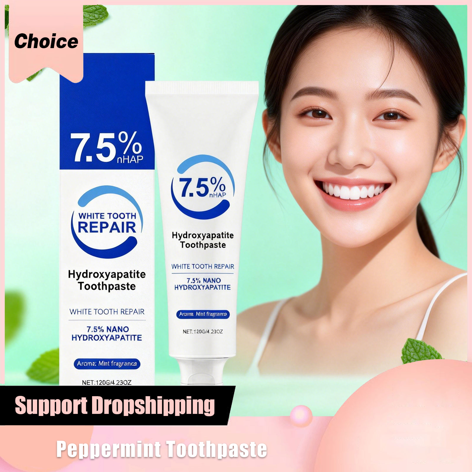 7.5% Hydroxyapatite Peppermint - Teeth Whitening Paste 评论和价格