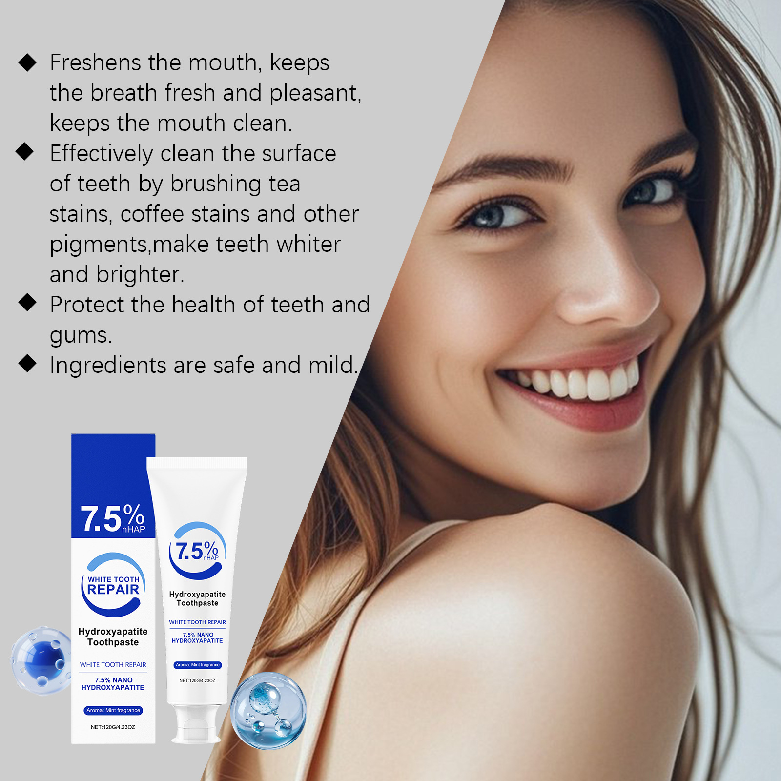 7.5% Hydroxyapatite Peppermint - Teeth Whitening Paste 评论和价格